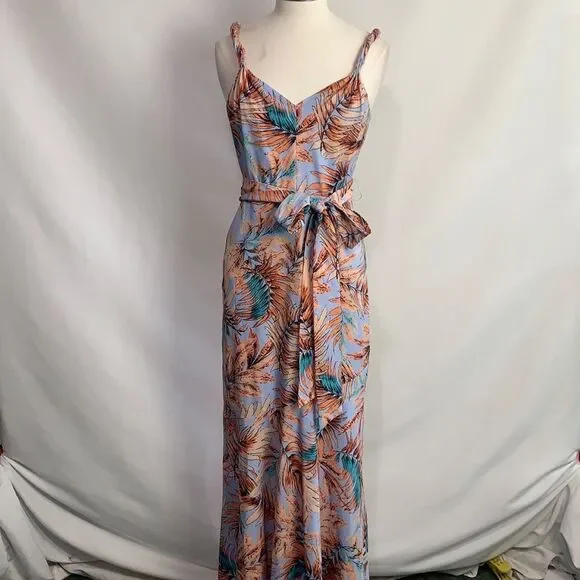 Sam Edelman NWT blue tropical print maxi dress - Picture 2 of 14